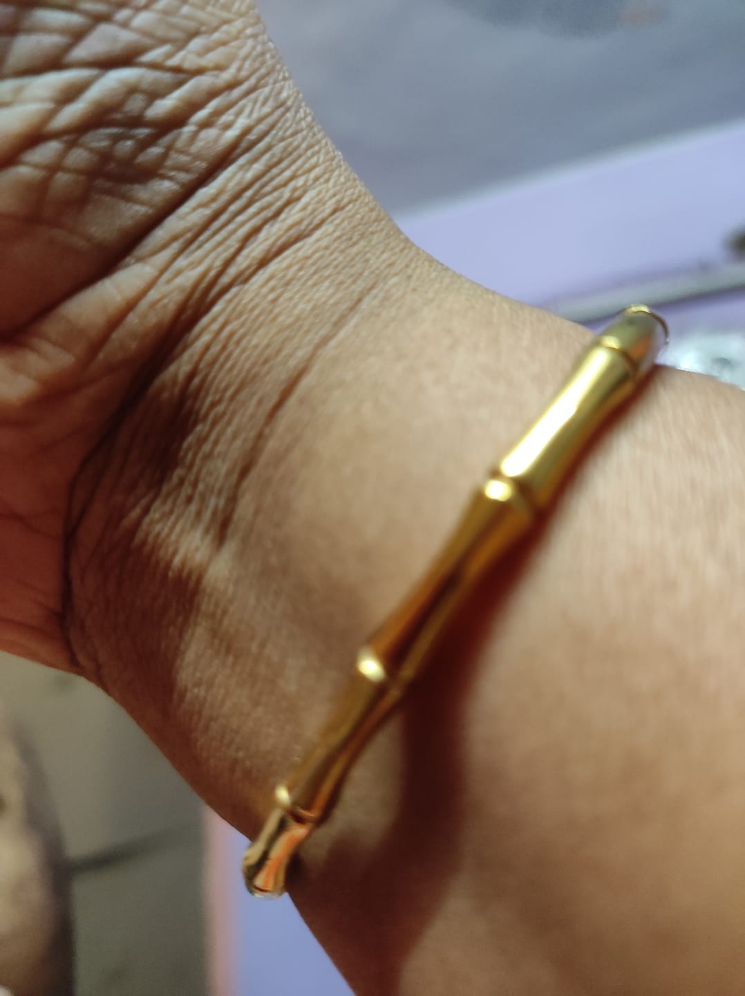 Customer photo review of Golden Bamboo Bracelet