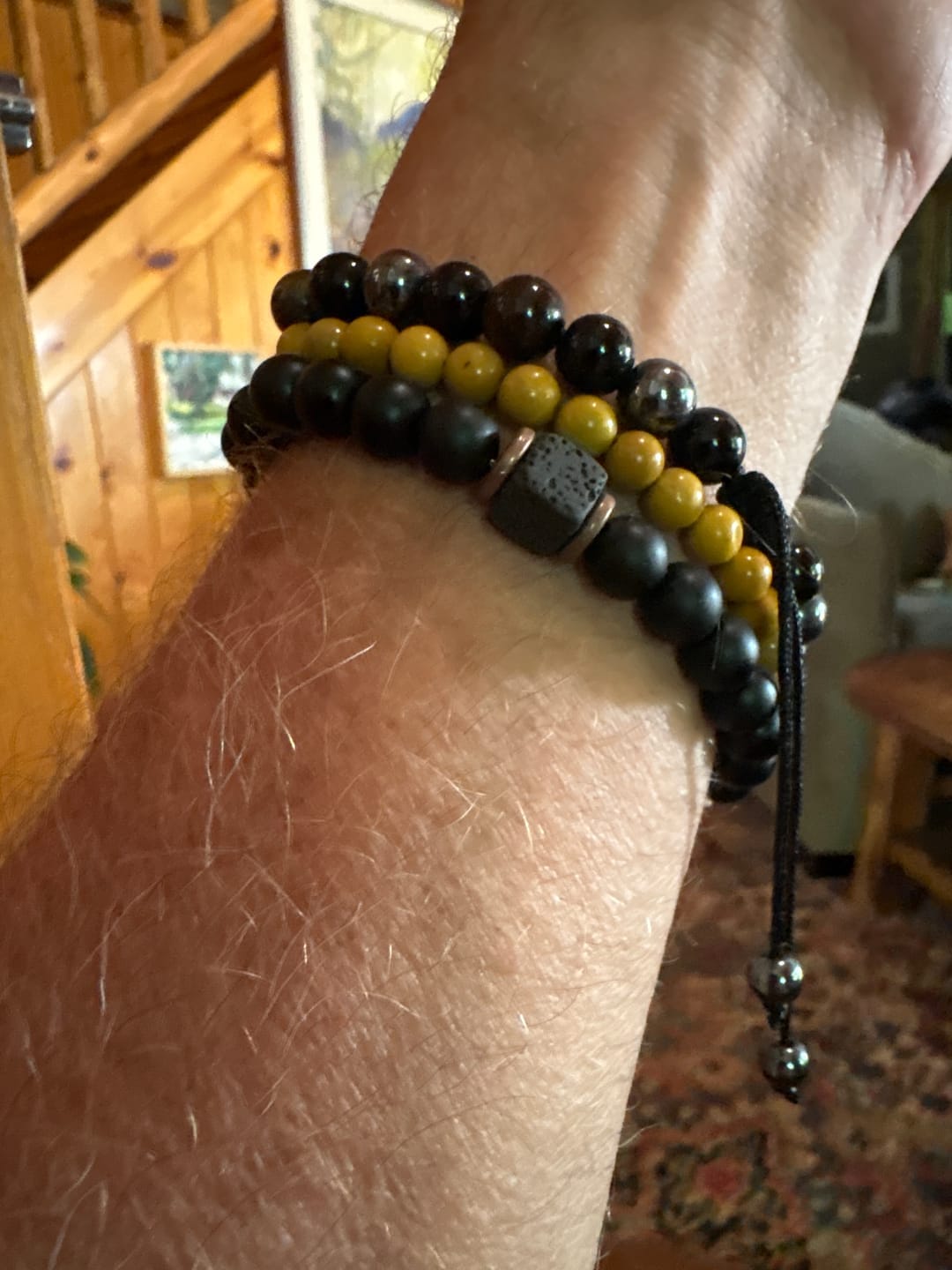 Customer photo review of FuAttract Grounding Protection & Stability Lava Rock Black Onyx Vintage Bracelet