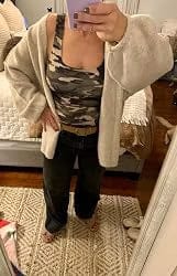 Customer photo review of Oversized Lantern Sleeve Cardigan