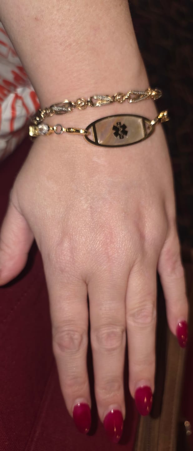 Customer photo review of Lumine Grace Women’s Medical ID Bracelet