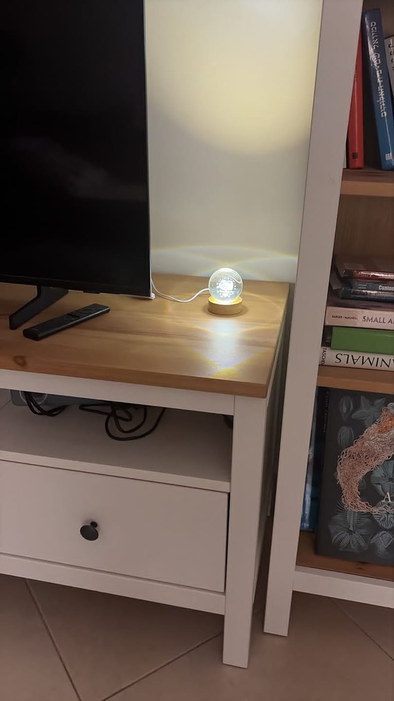 Customer photo review of Forever Loved Pet Memorial - Personalized Crystal Ball LED Night Light - Sympathy Gift For Pet Loss, Pet Lovers