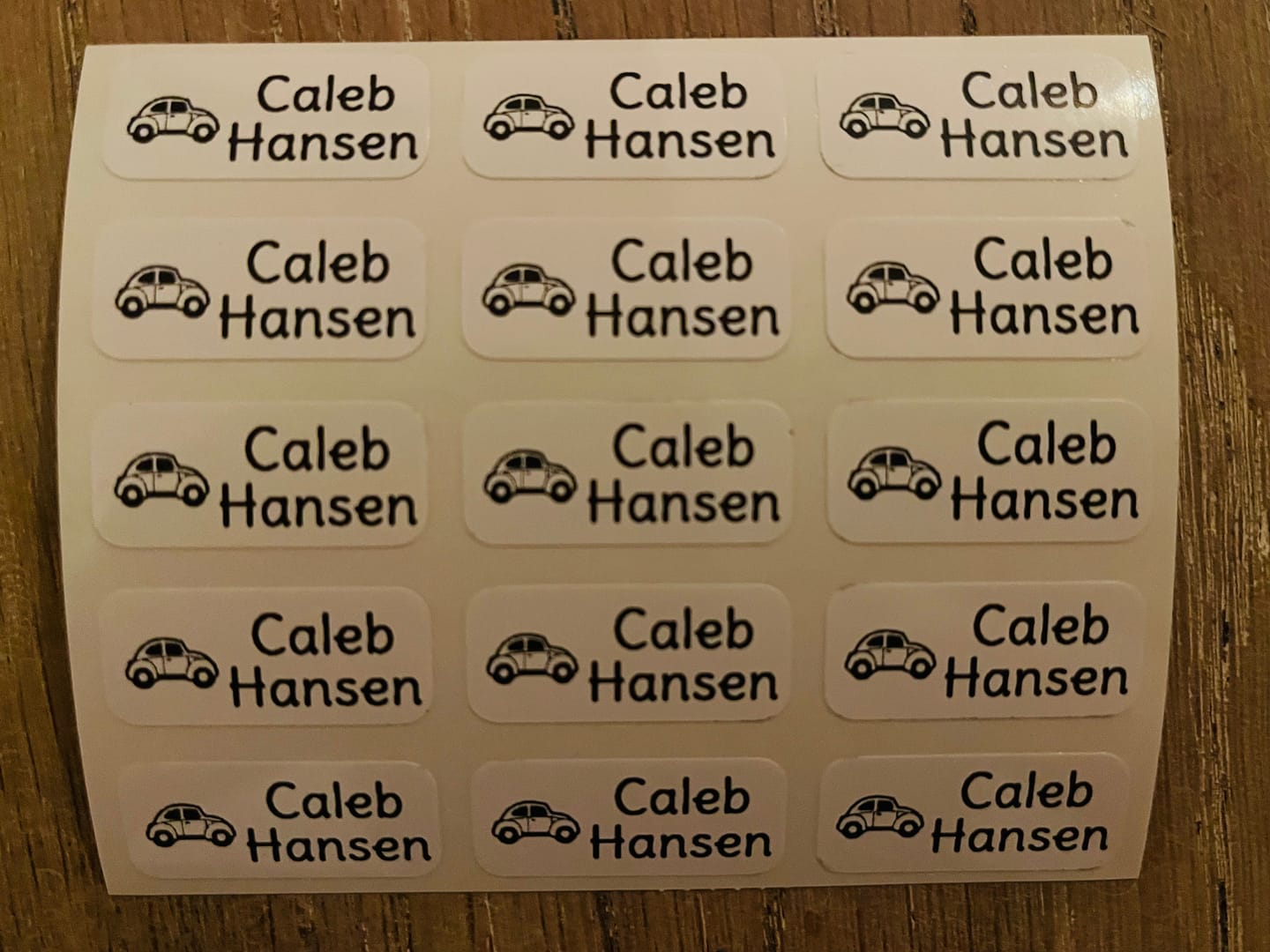 Customer photo review of Super Stick on Clothing Labels