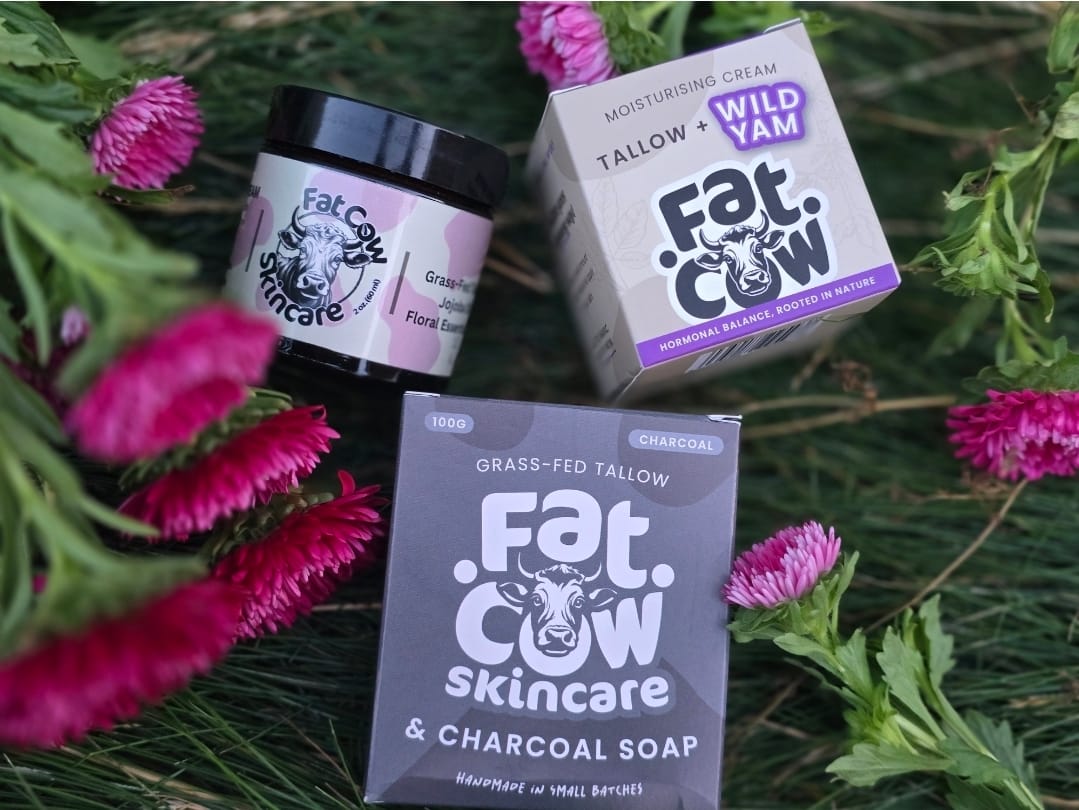 Customer photo review of The Glow & Flow Ritual Bundle | Wild Yam, Floral Body Cream, Gua Sha, Charcoal Cleanser