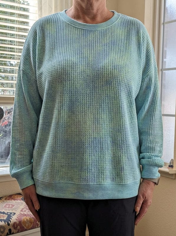 Customer photo review of Casual Crew Neck Ombre Sweatshirt