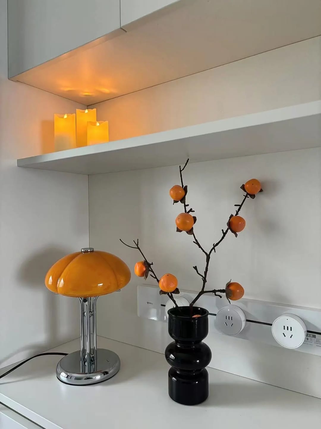 Customer photo review of Korean Bauhaus Bedroom Mushroom Desk Lamp Advanced Charging Bedhead Designer Pumpkin TableLamp