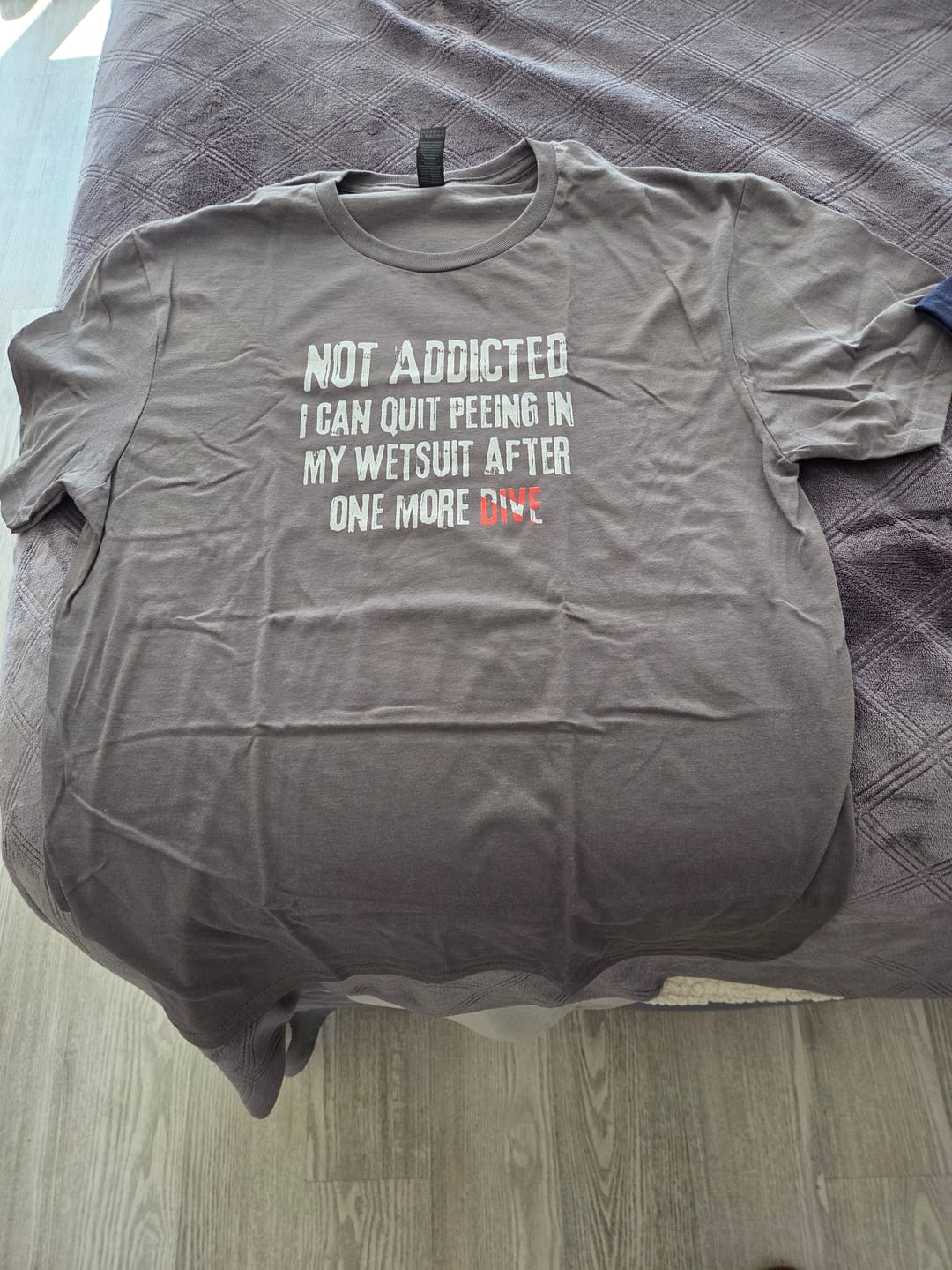 Customer photo review of Not Addicted T-shirt
