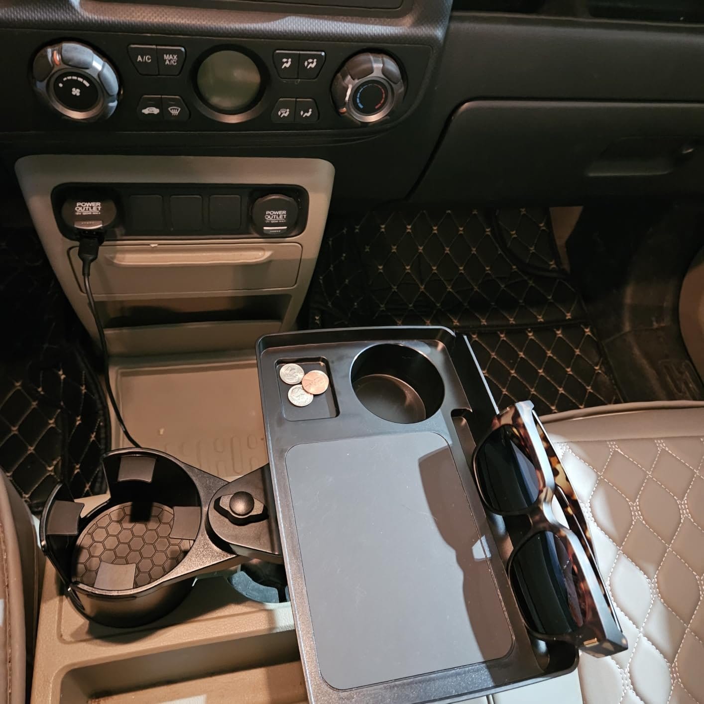 Customer photo review of BOLTHUT™ Folding Backseat Tray Table — Cup & Phone Holder