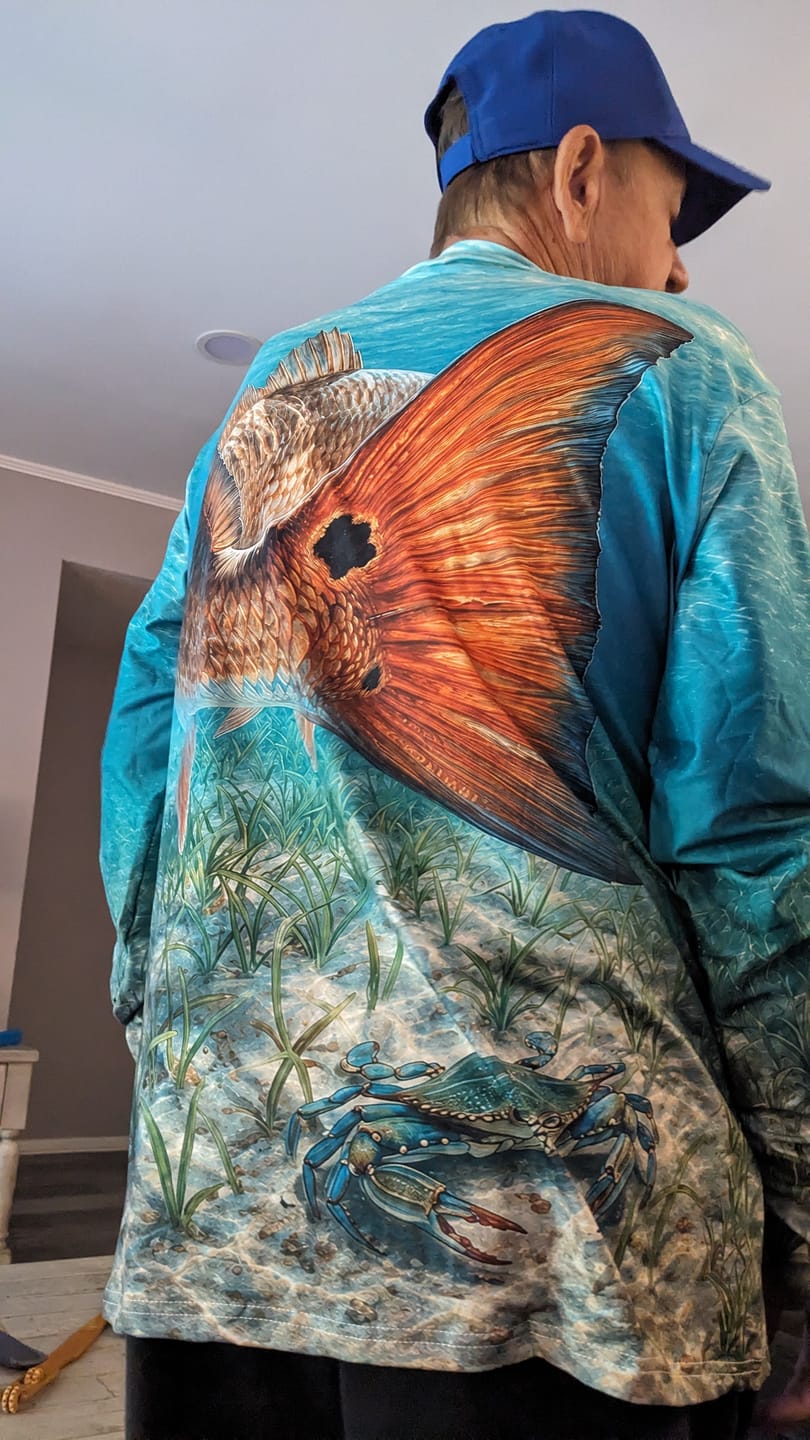 Customer photo review of Performance Fishing Long Sleeve - Redfish Tailing Tide - AOF144