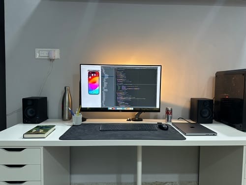 Customer photo review of SUEDE DESK RUG