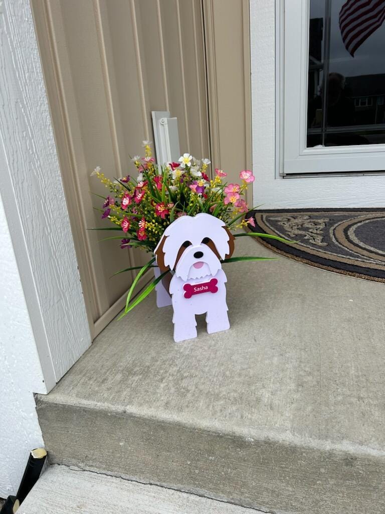 Customer photo review of Dog Planter - Shih Tzu