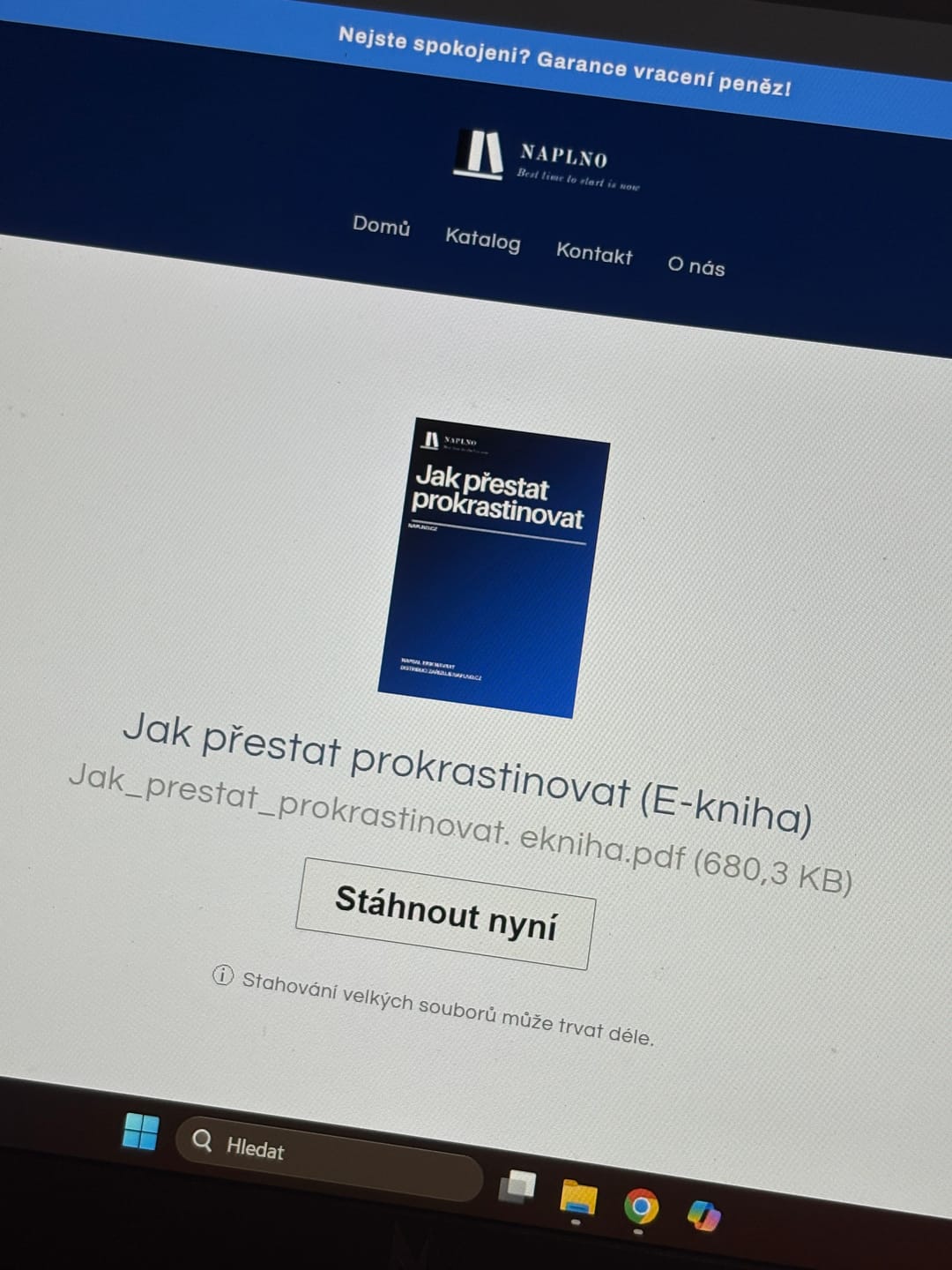 Customer photo review of Jak přestat prokrastinovat (E-kniha)