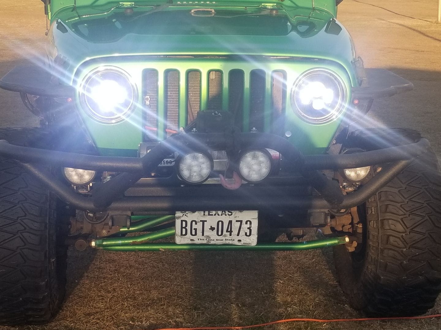 Customer photo review of Smoked Lens LED Headlights For 97-18 Jeep Wrangler TJ/ JK ( DOT Approved )