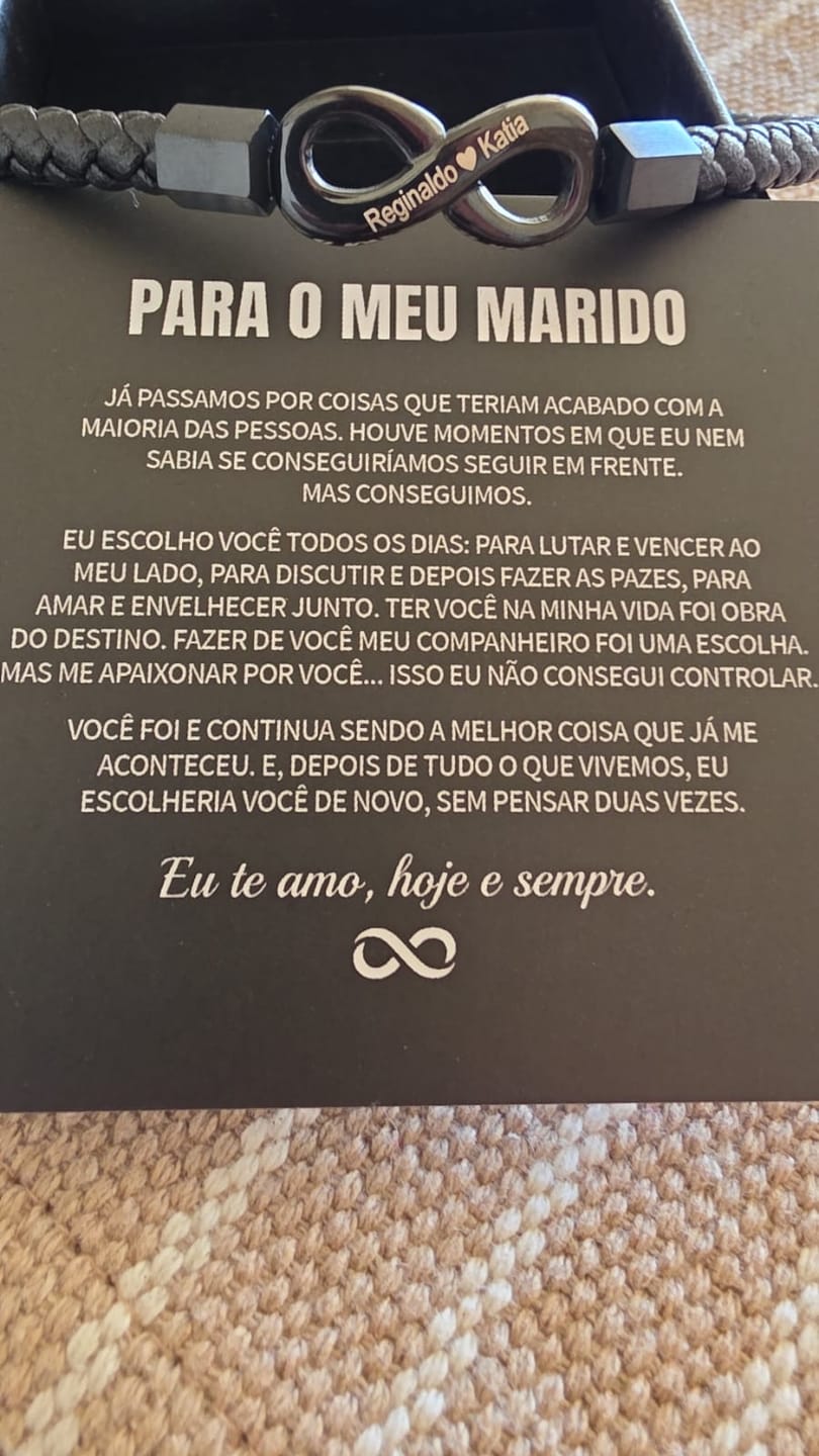 Customer photo review of Pulseira Personalizada "Para o Meu Marido"