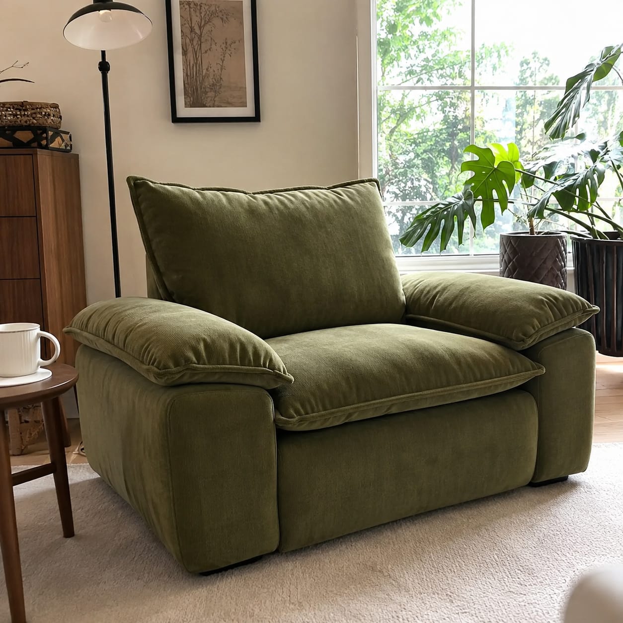 Customer photo review of Chenille Modular Sofa with Storage and Memory Foam