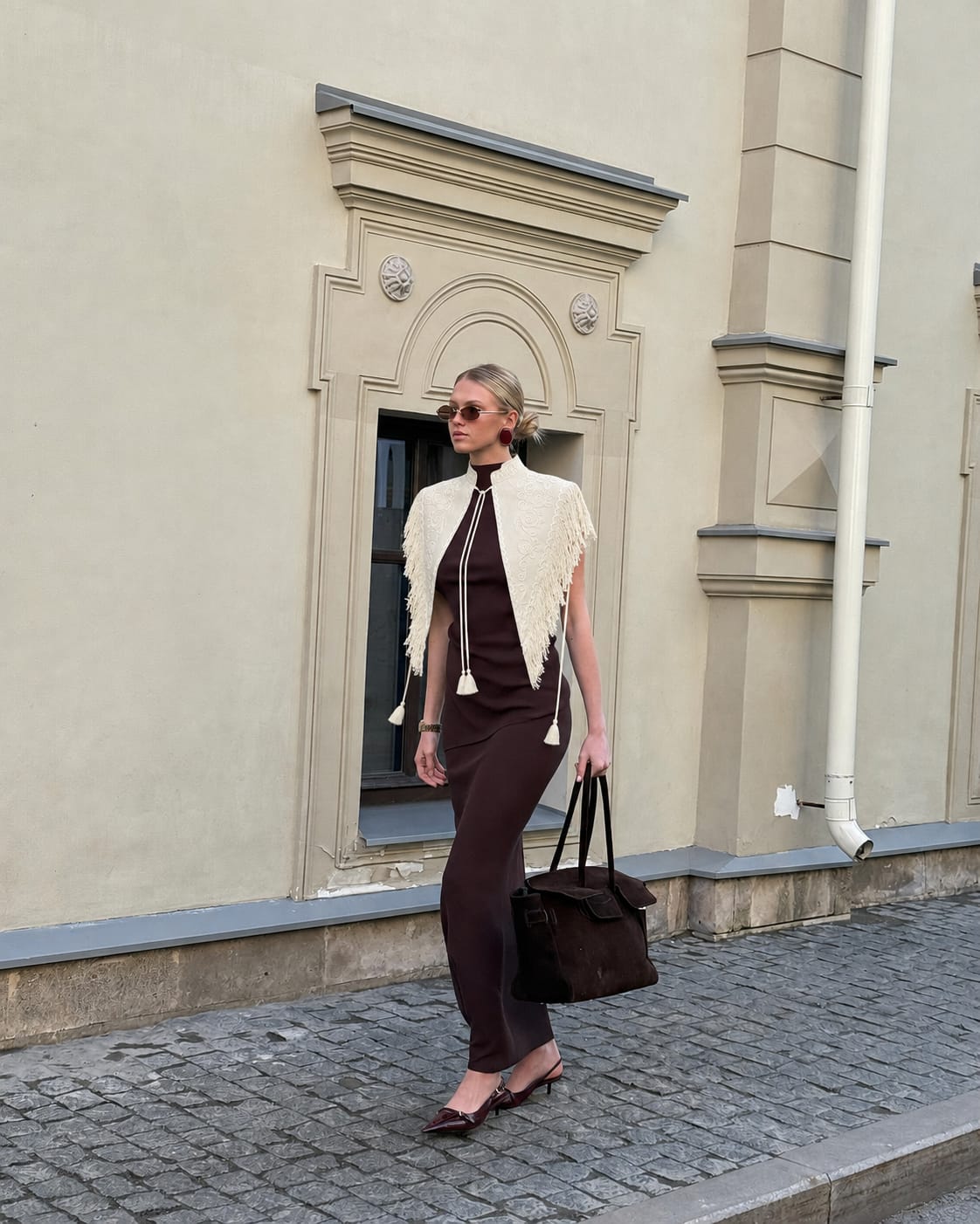 Customer photo review of Carlotta Fringe Cape