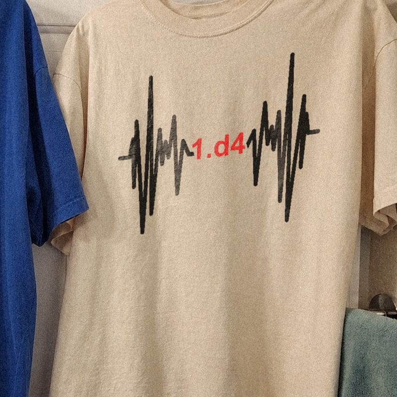Customer photo review of Heartbeat 1.d4 Chess T-Shirt