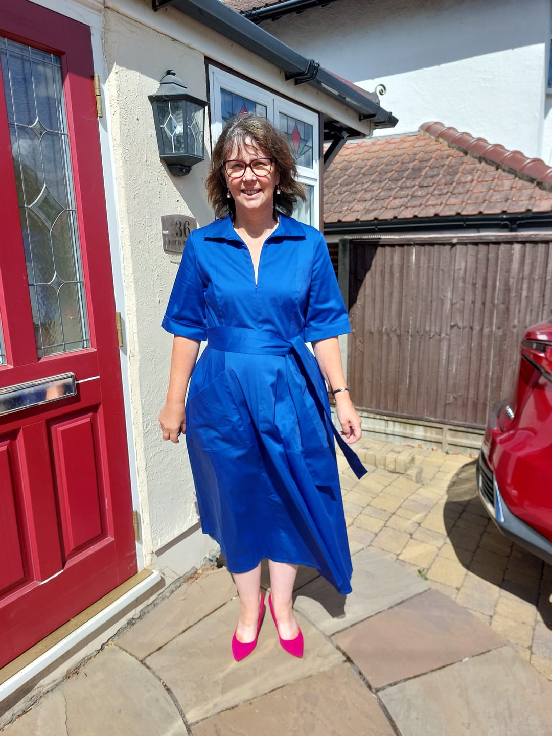 Customer photo review of The 'Always' 'Zip Pocket' in Bright Blue - Ballerina Length