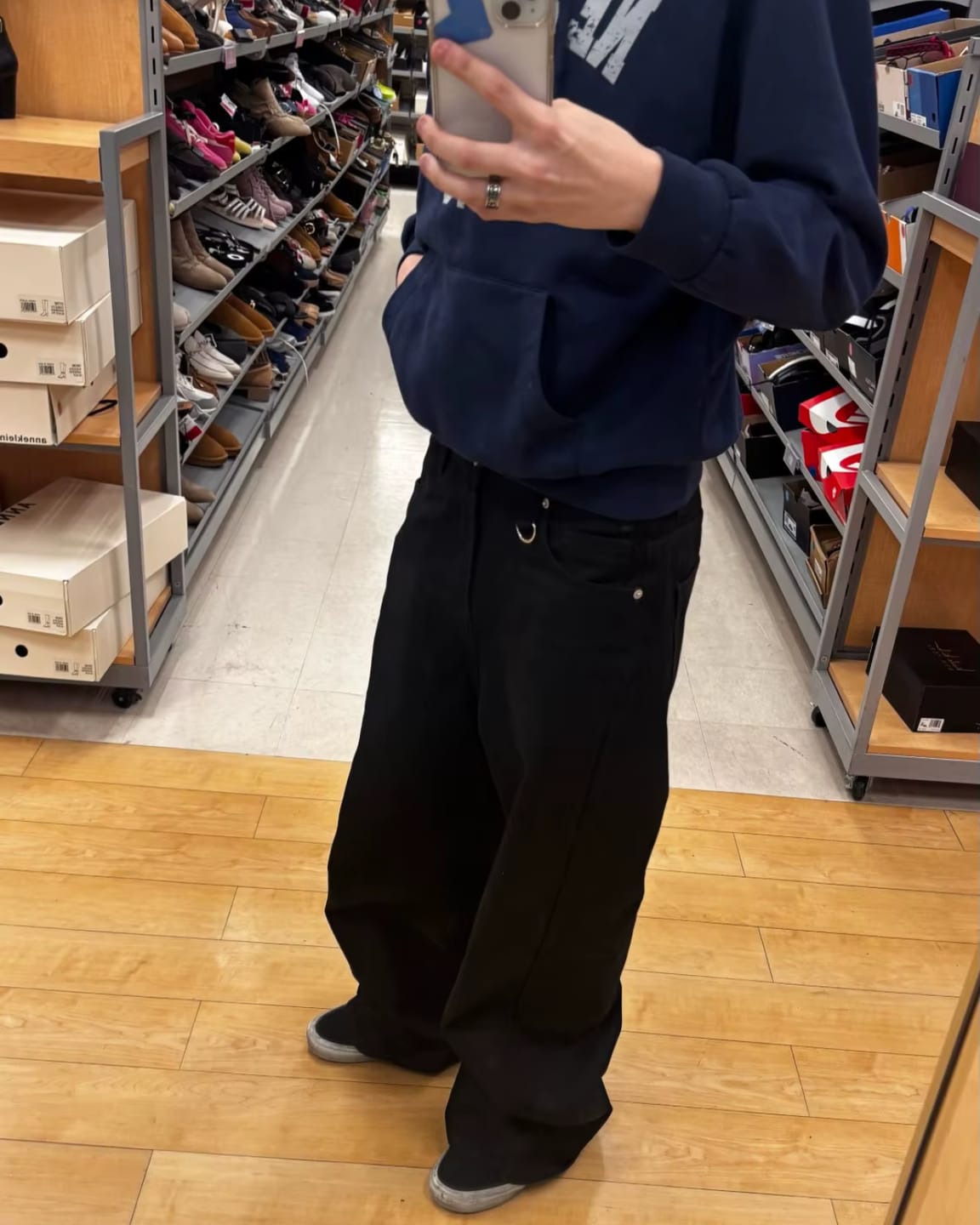 Customer photo review of KOREAN WIDE LEG JEANS