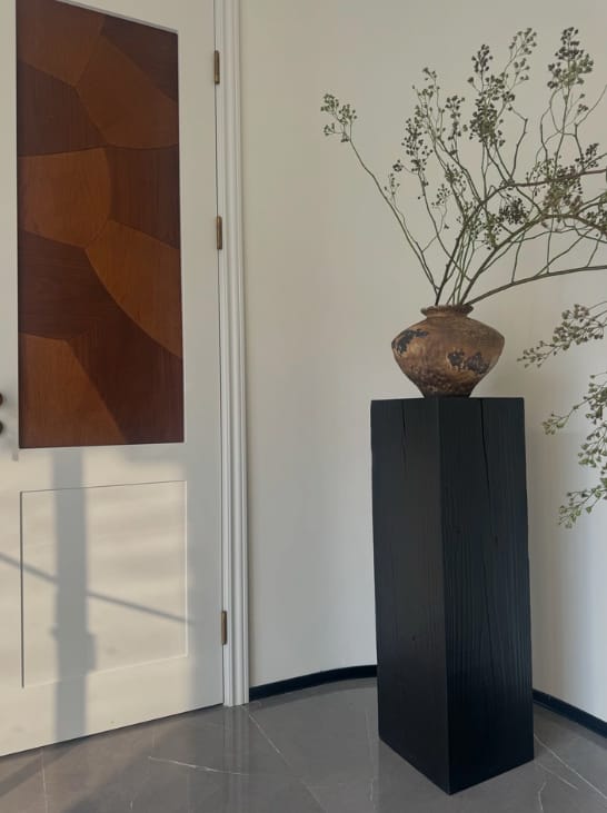 Customer photo review of Contemporary Wood Black Square Block Side Table