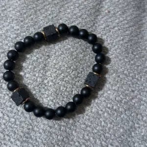 Customer photo review of FuAttract Grounding Protection & Stability Lava Rock Black Onyx Vintage Bracelet