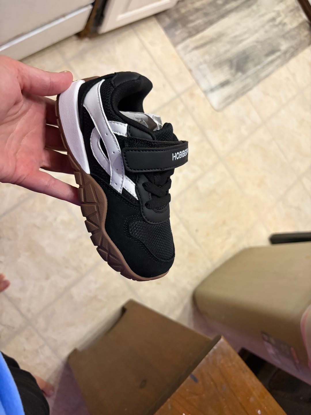 Customer photo review of Kid's Hareball - Wide Toe Sneakers