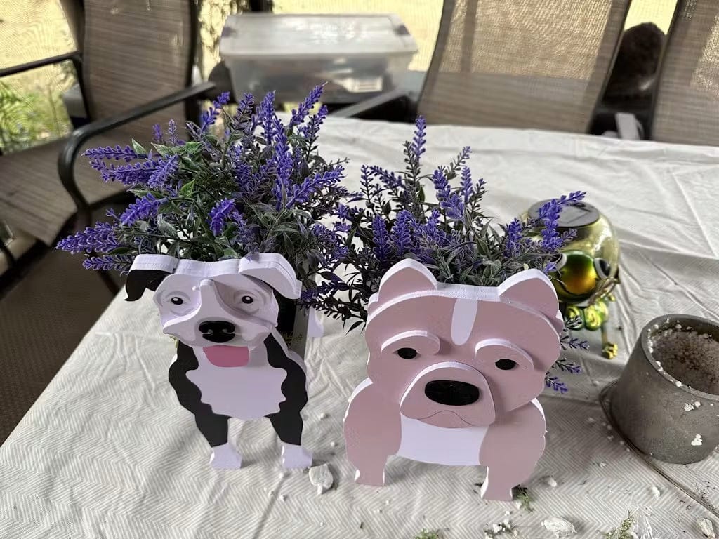 Customer photo review of Dog Planter - American Staffordshire Terrier