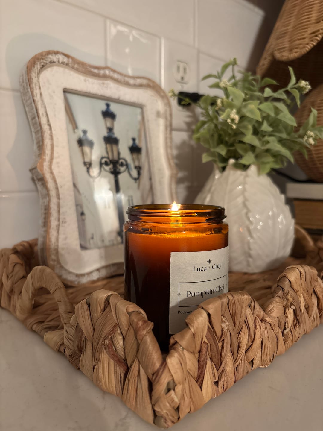 Customer photo review of Pumpkin Chai Beeswax Candle