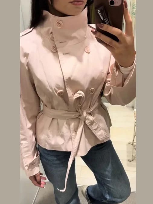 Customer photo review of Amy Belted Trench Jacket