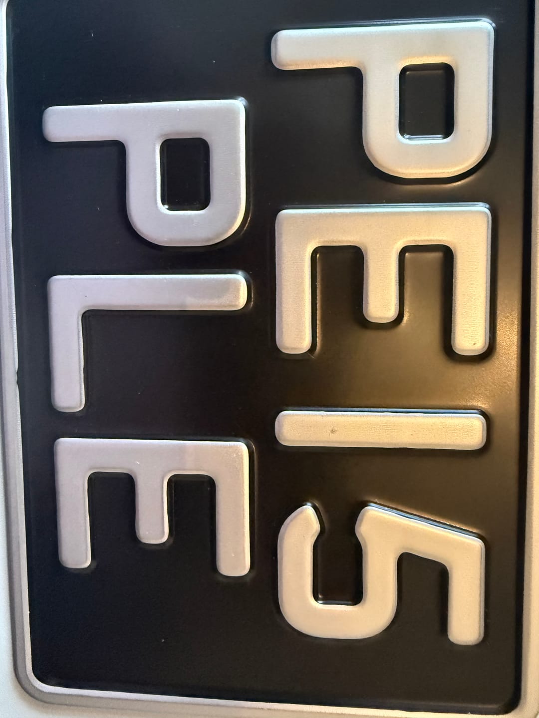 Customer photo review of Classic Metal Pressed 7×5 Motorbike Number Plate