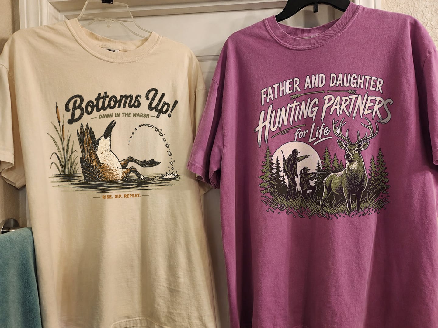 Customer photo review of Father Daughter Hunting T-Shirt