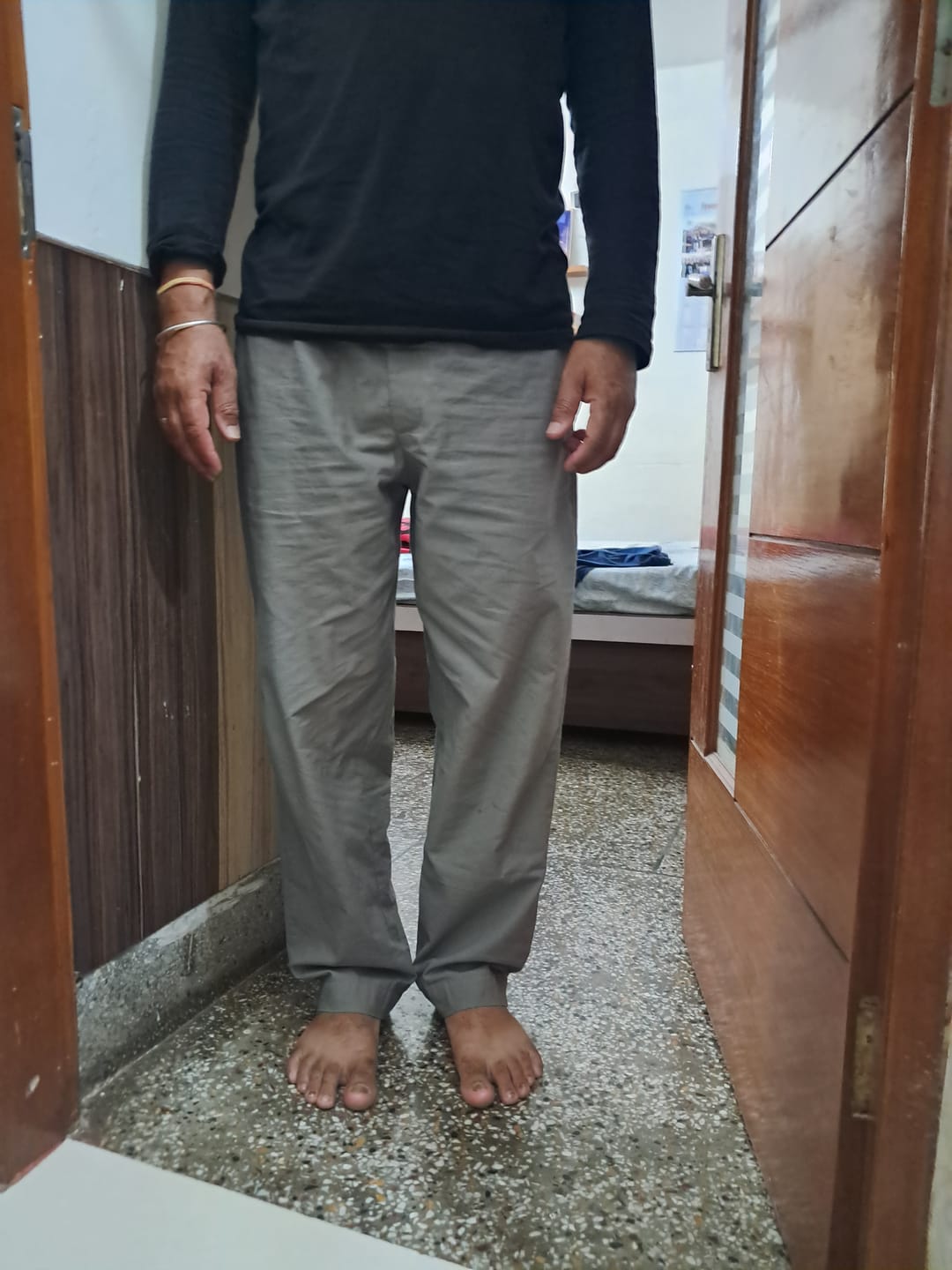Customer photo review of Men Grey Cotton Pant