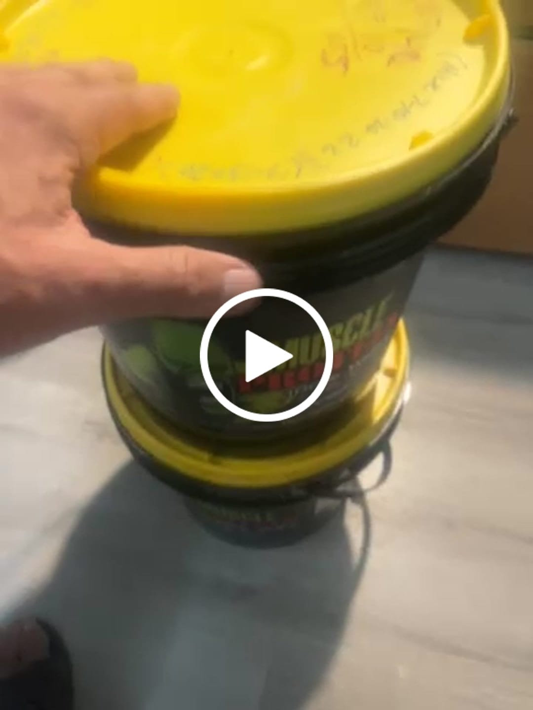 Customer video review of Whey Protein Powder Bucket