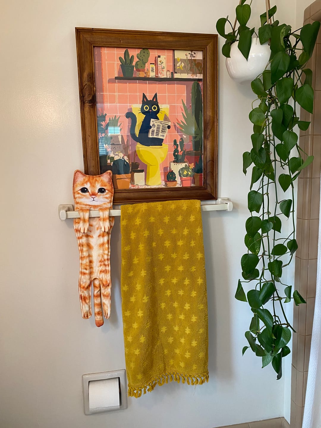 Customer photo review of The black cat on the toilet | Paint by Number