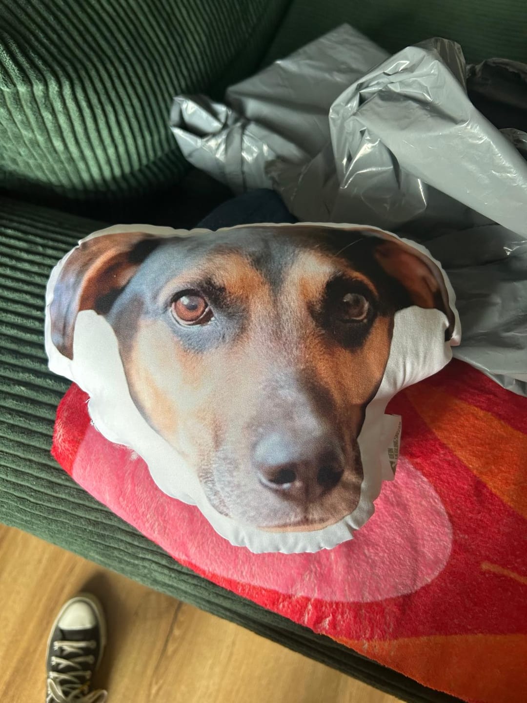 Customer photo review of Personalisiertes Tiergesichterkissen