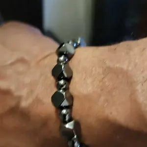Customer photo review of FuAttract Protection Strength & Grounding Energy Black Hematite Faceted Bead Bracelet