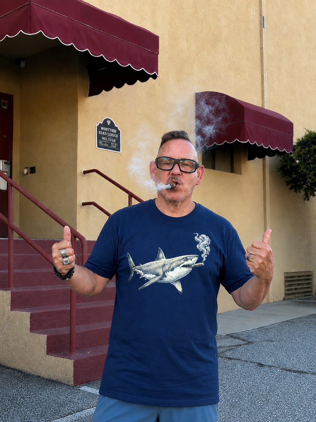 Customer photo review of Vintage Cigar Great White Shark Softstyle T Shirt