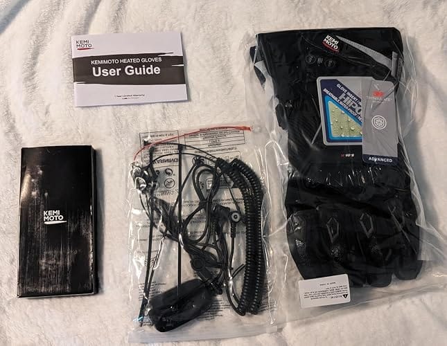 Customer photo review of Heated Winter Motorcycle Riding Gloves  Gear with Magnetic Quick-Release Power Cable