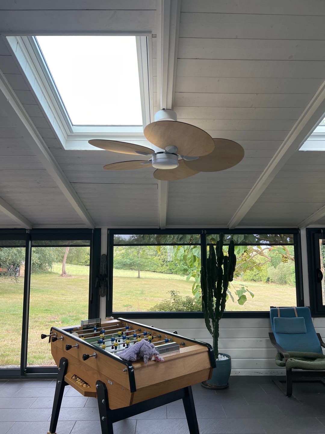 Customer photo review of Lotus teinté Chêne | Ventilateur de plafond