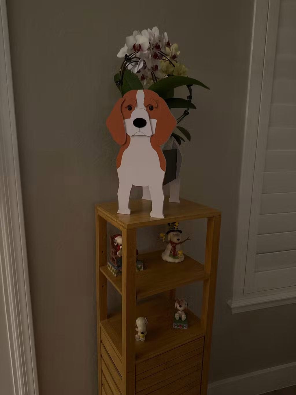 Customer photo review of Dog Planter - Beagle