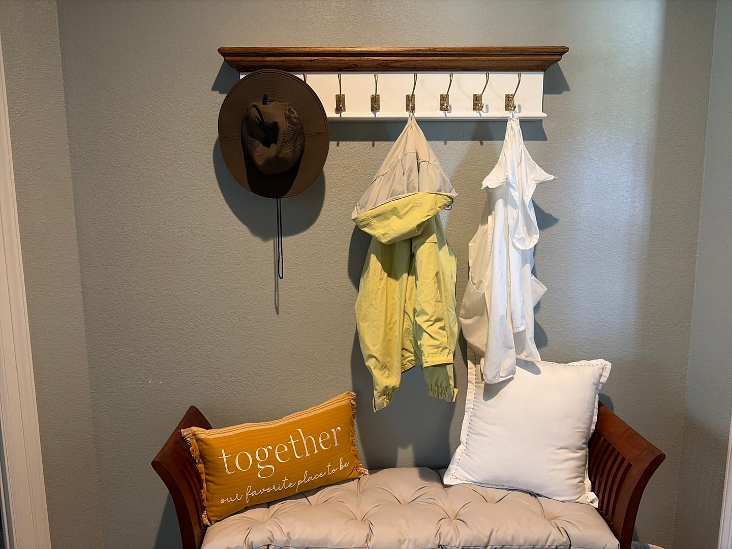 Customer photo review of Corfu Coat Rack, Medium Brown