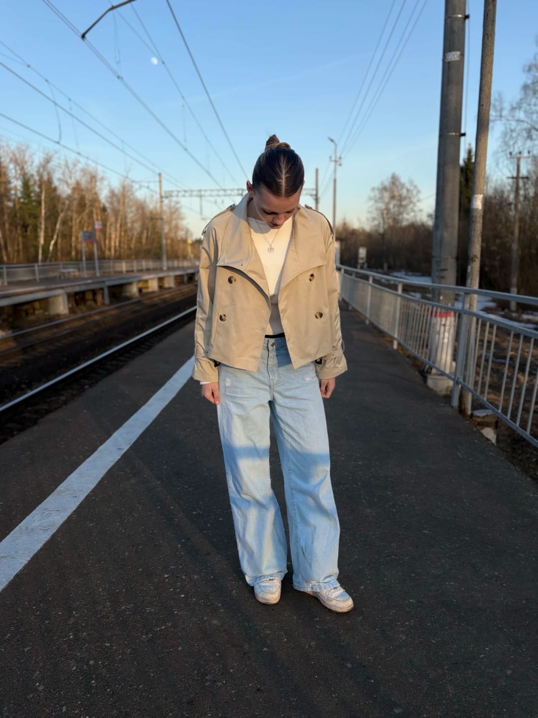 Customer photo review of Teresa British Belted Trench Coat