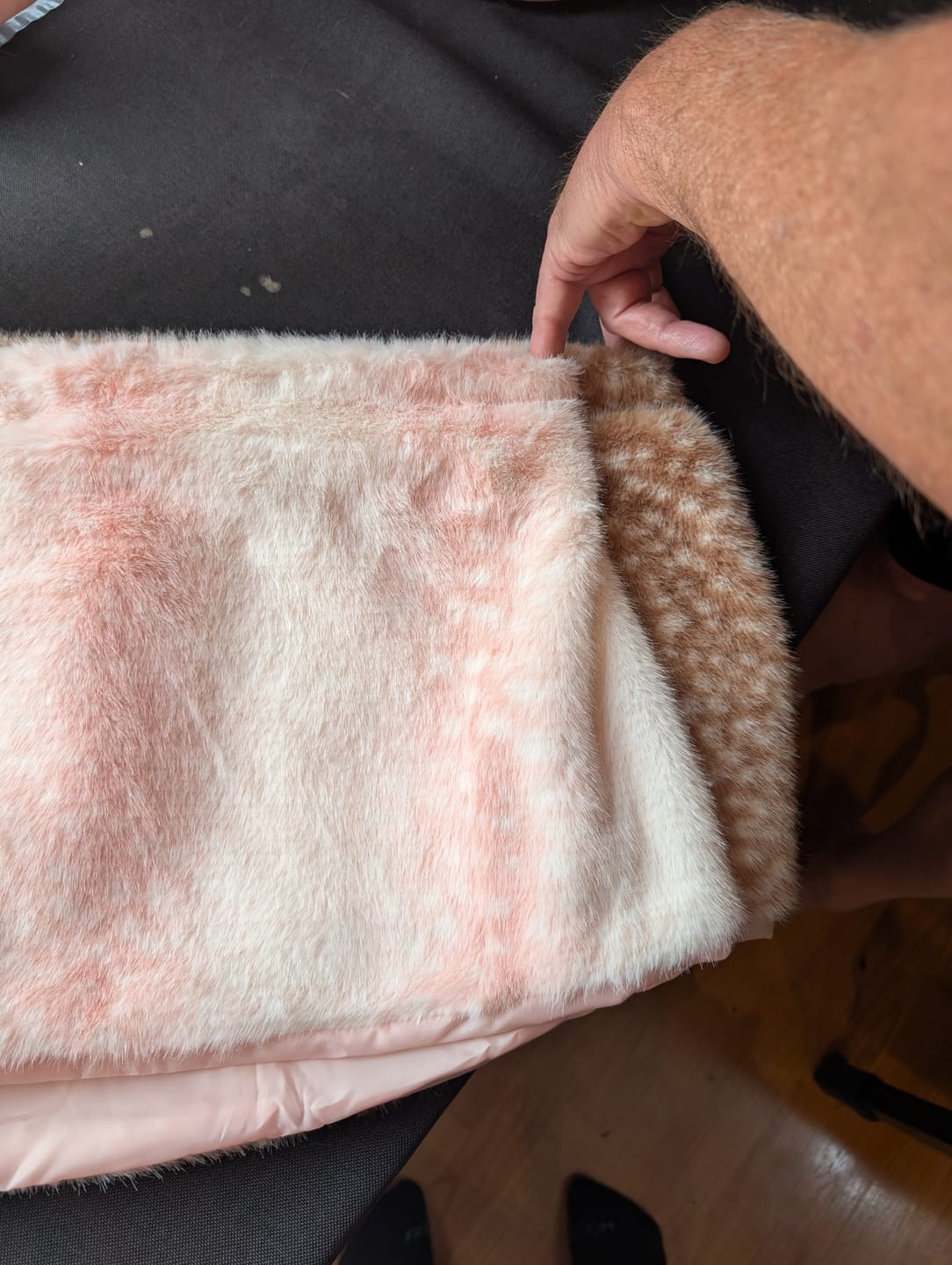 Customer photo review of My True Form Fawn Mid-Rise Fur Lace Skirt (Pink)