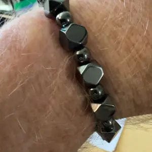Customer photo review of FuAttract Protection Strength & Grounding Energy Black Hematite Faceted Bead Bracelet