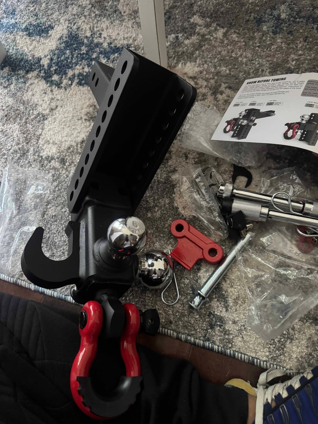 Customer photo review of TYT Adjustable Tri-Ball Hitch for 2″ Receiver – Up to 10K GTW