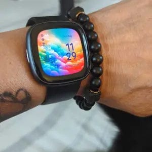 Customer photo review of FuAttract Grounding Protection & Stability Lava Rock Black Onyx Vintage Bracelet