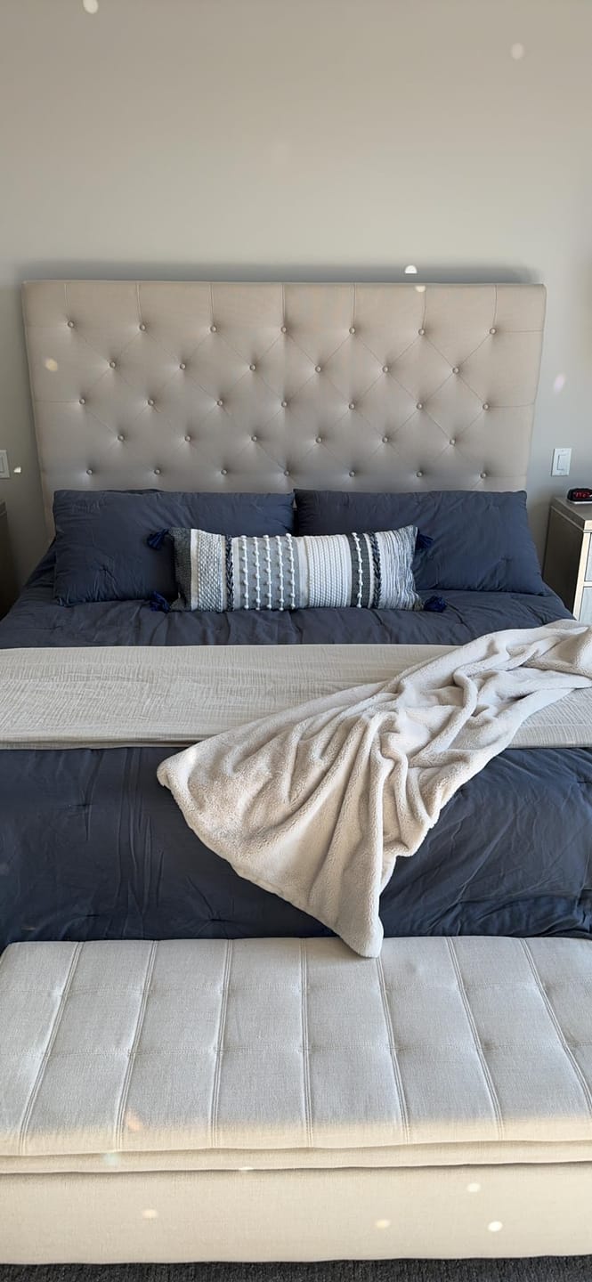 Customer photo review of Signature Handmade Dark Blue Woven Long Lumbar Pillow Cover 14x36