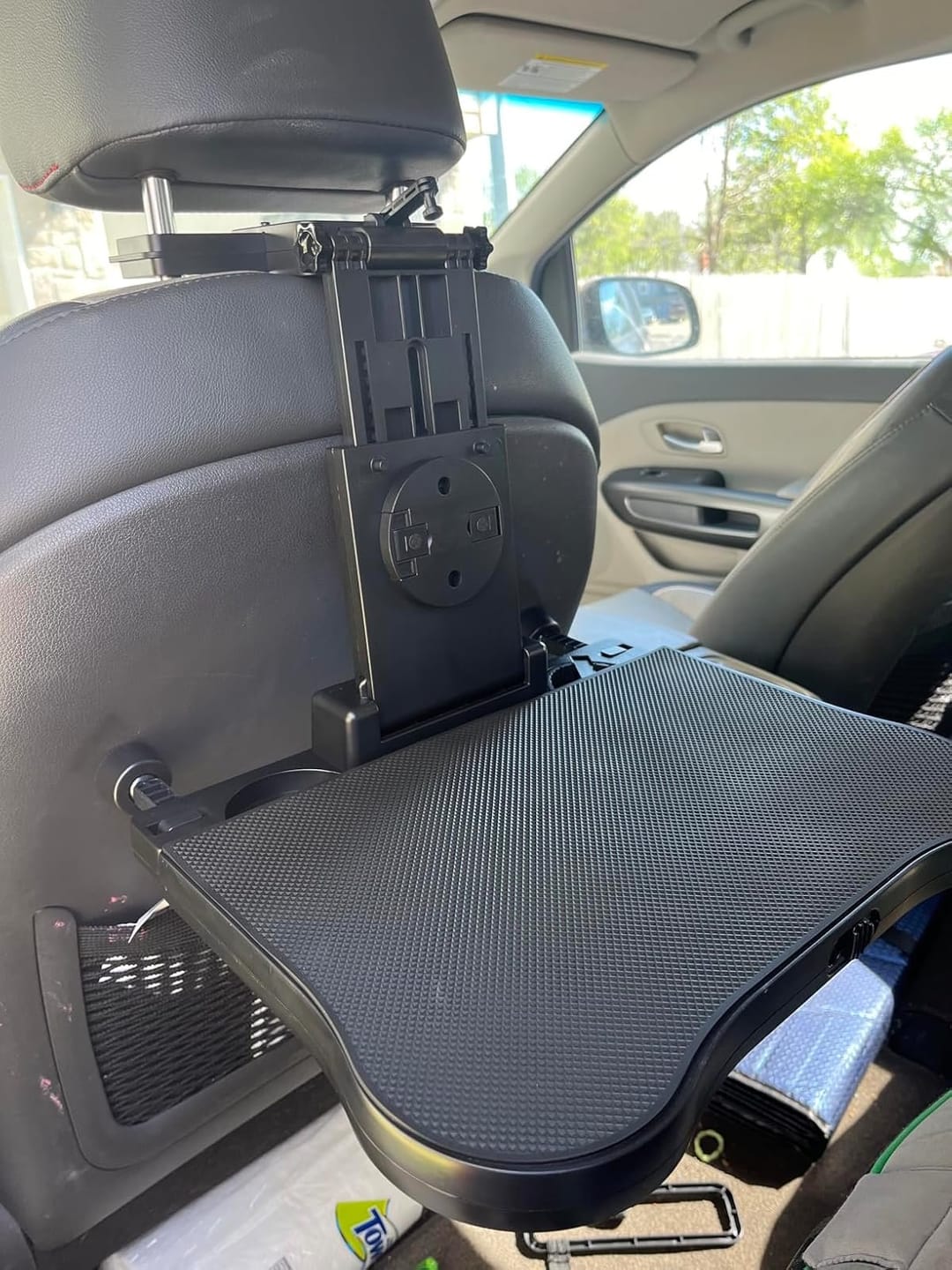 Customer photo review of BOLTHUT™ Folding Backseat Tray Table — Cup & Phone Holder