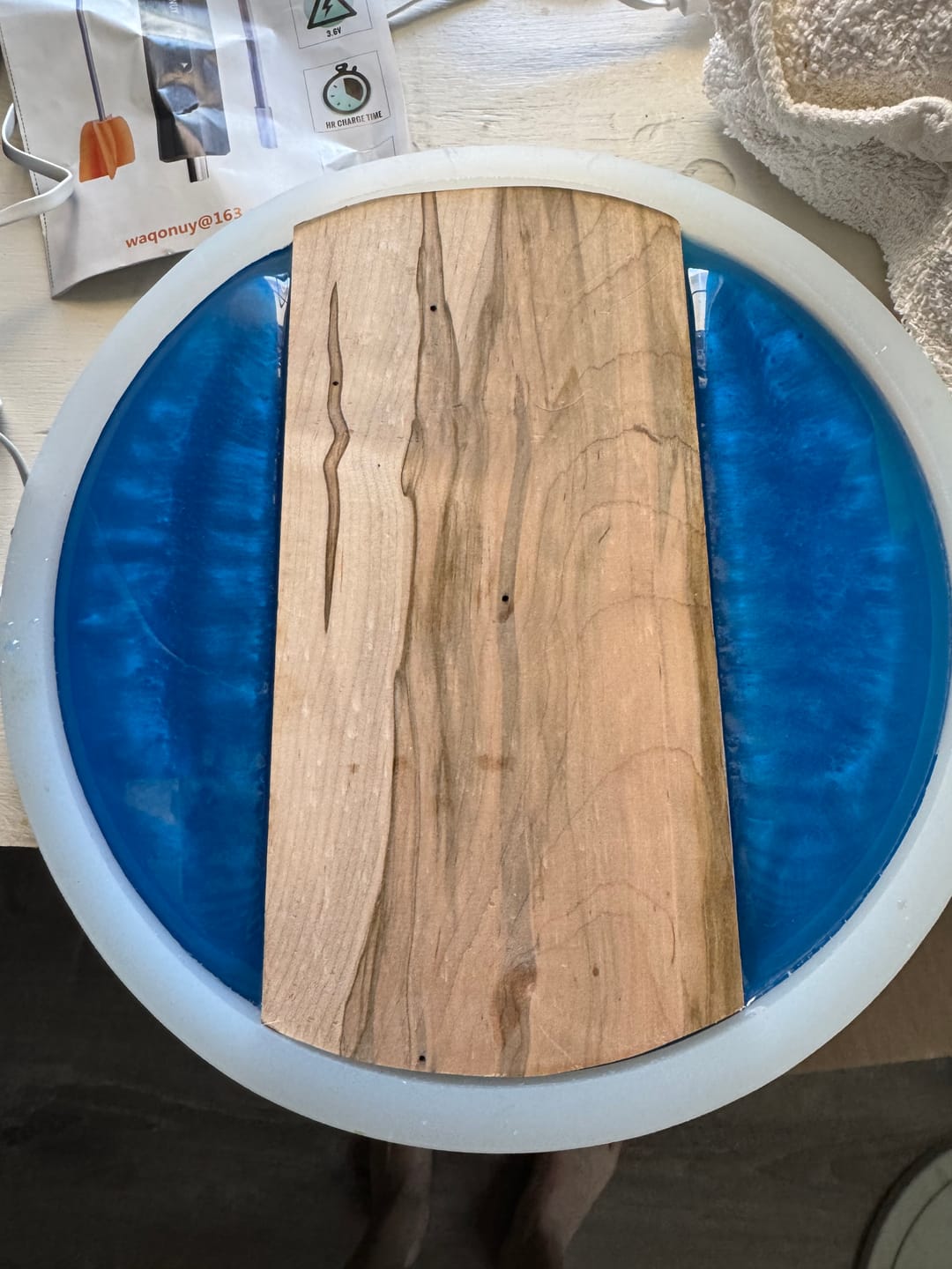 Customer photo review of 10x1" Round Silicone Mold For Epoxy Resin - 10" Circle Mold