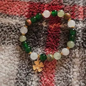 Customer photo review of FuAttract Growth Harmony & Positive Energy Green Aventurine Moonstone Unakite Chrysocolla Forest Style Bracelet