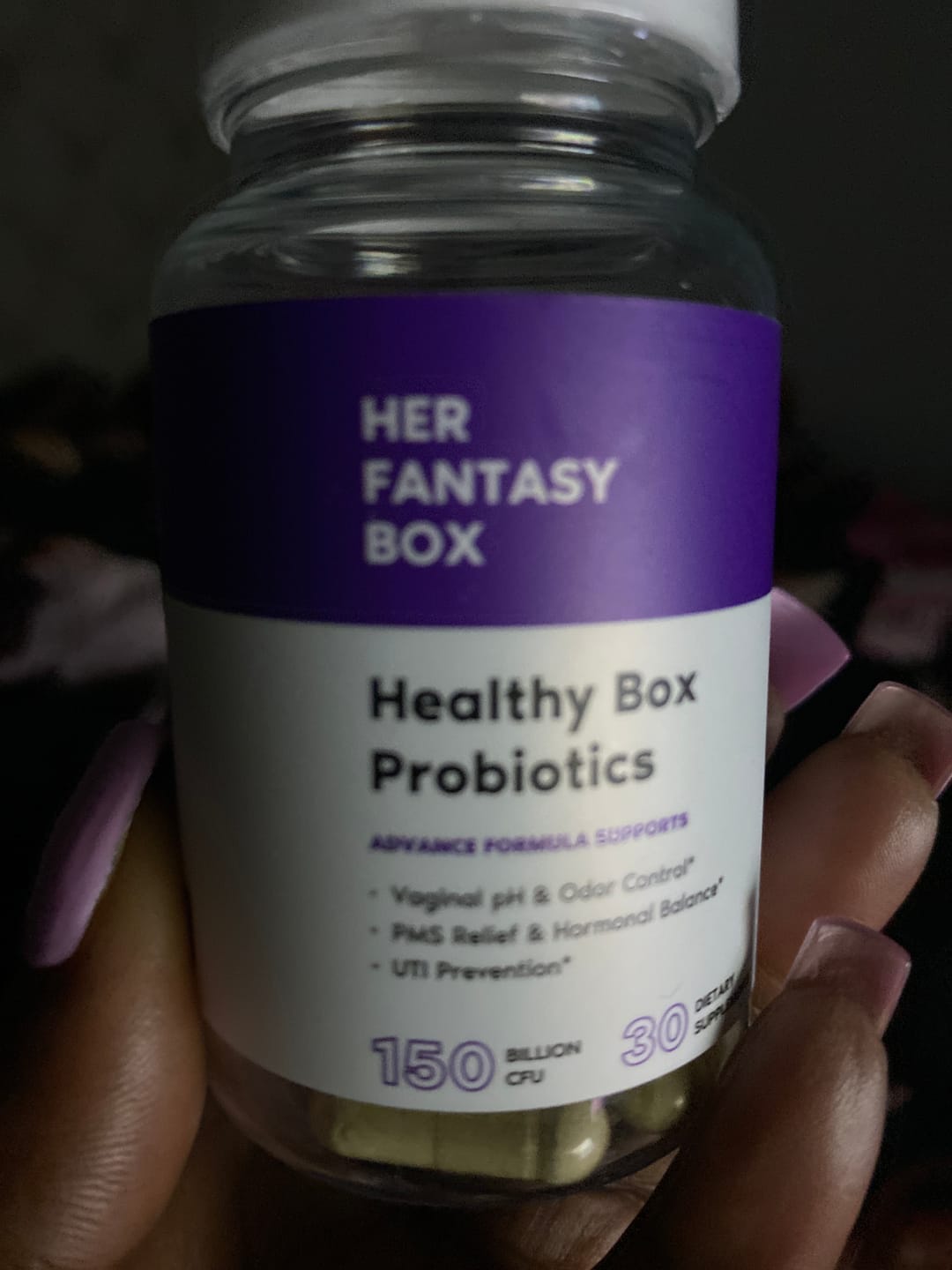 Customer photo review of Healthy Box Probiotics for pH, Odor, Pms Relief & Uti Prevention